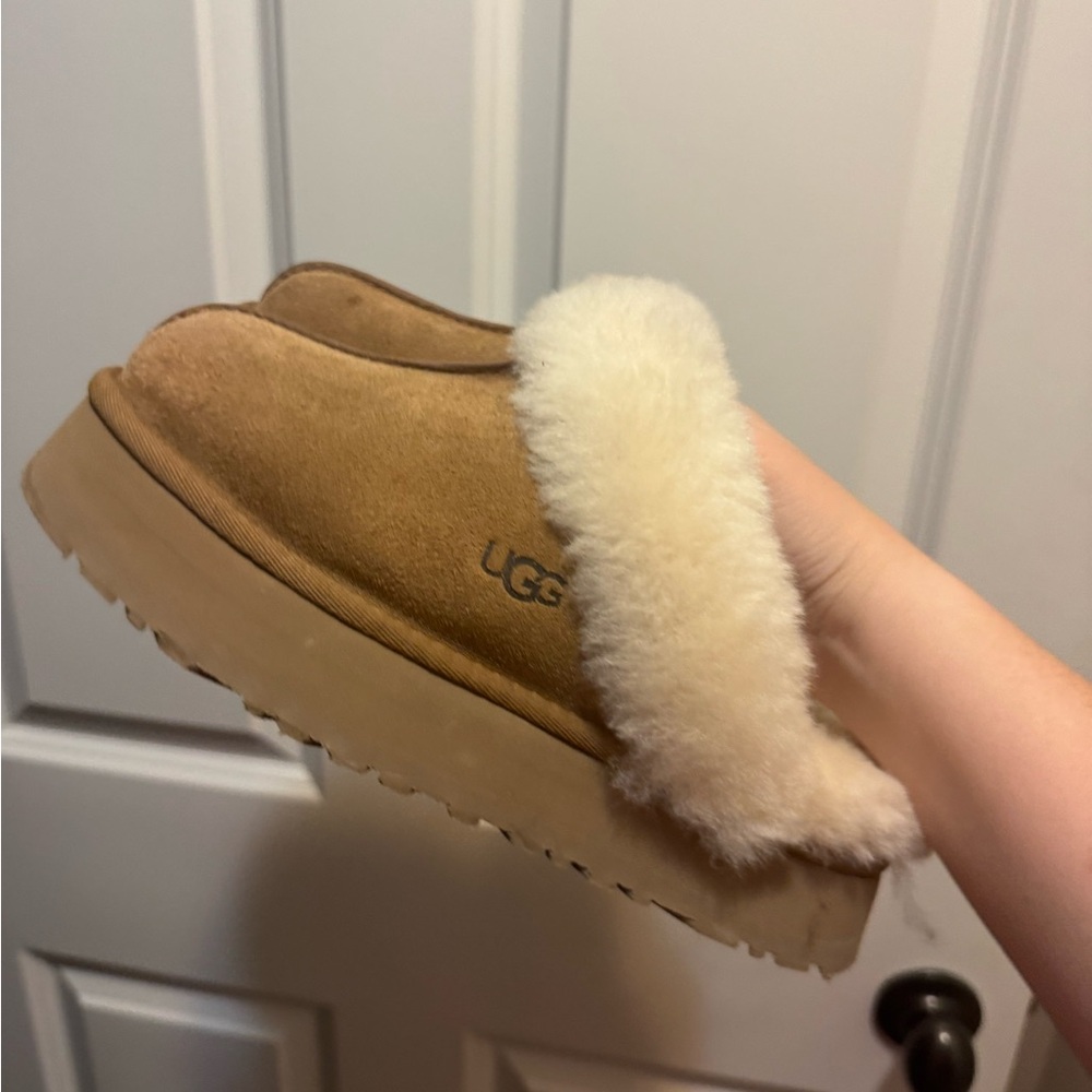UGG Women's Brown and Cream Sheepskin Slippers